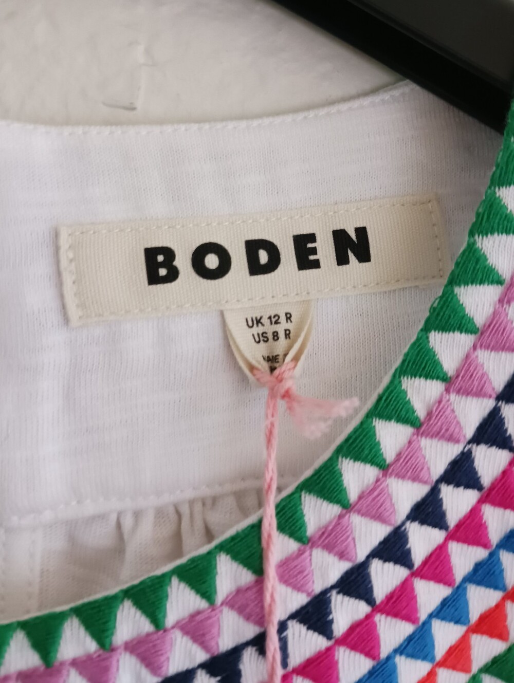 Boden Eleni Embroidered Neckline Cotton Dress - Picture 7 of 8